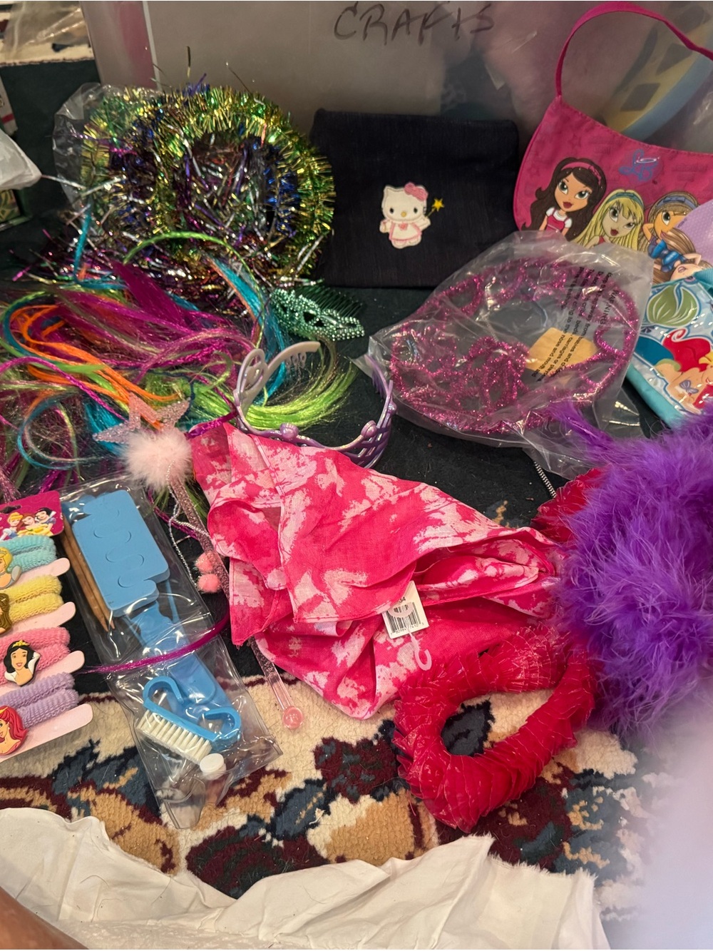 Dress up Kids Pink Tie-Dye Hair Scarf and Accessory Set